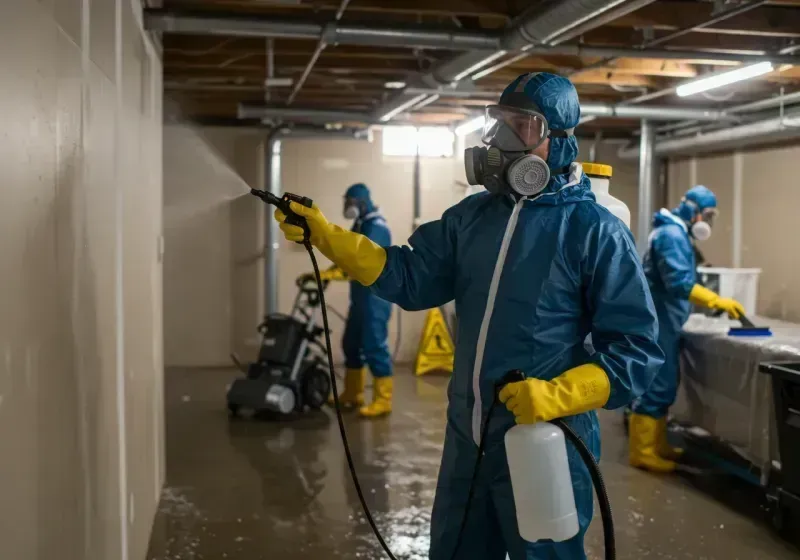 Basement Sanitization and Antimicrobial Treatment process in King George County, VA